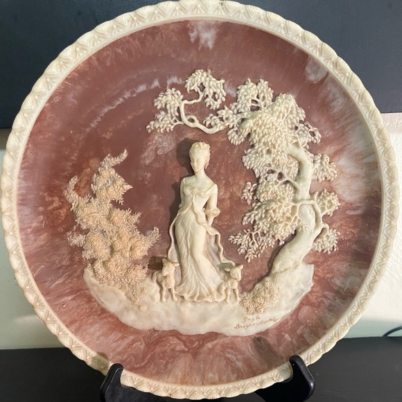 Stunning Vtg LORD BYRON Marble “She Walks in Beauty” Collectors Plate - Picture 1 of 11